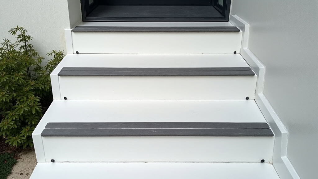 Monte-escalier extérieur installé pour un accès à la terrasse à Brécey