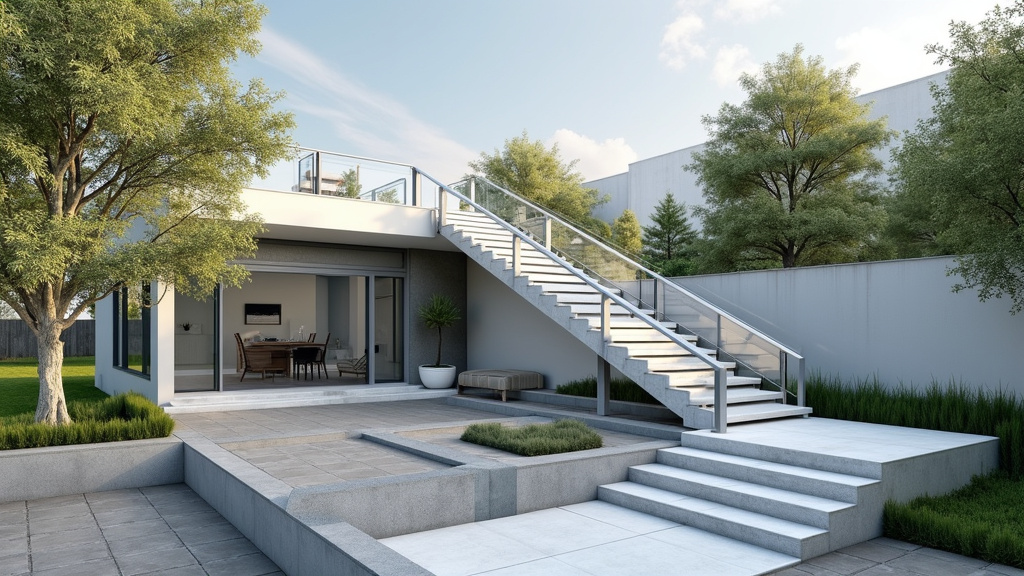 Monte-escalier extérieur installé sur les marches extérieures d