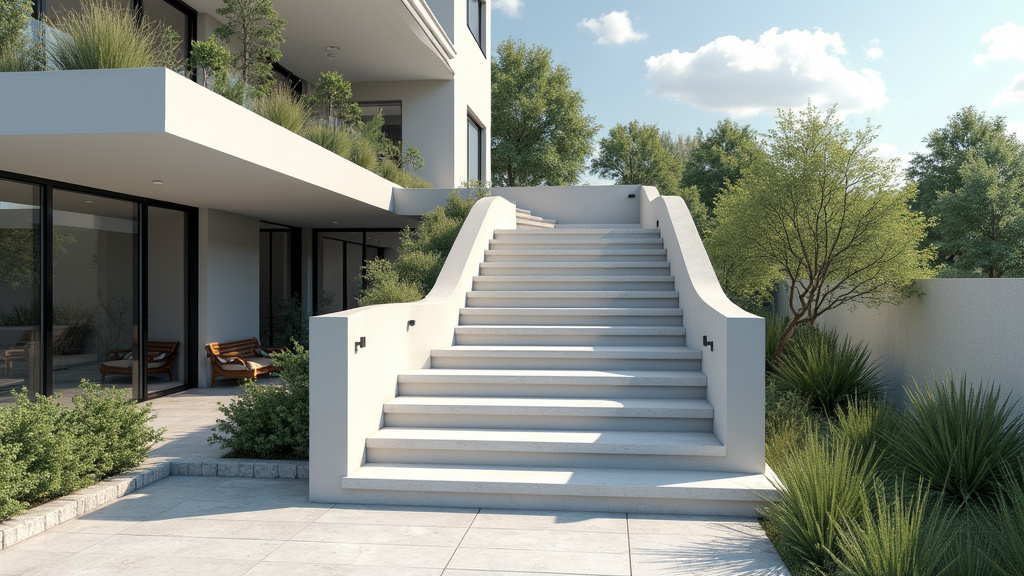 Monte-escalier extérieur installé sur les marches menant à l