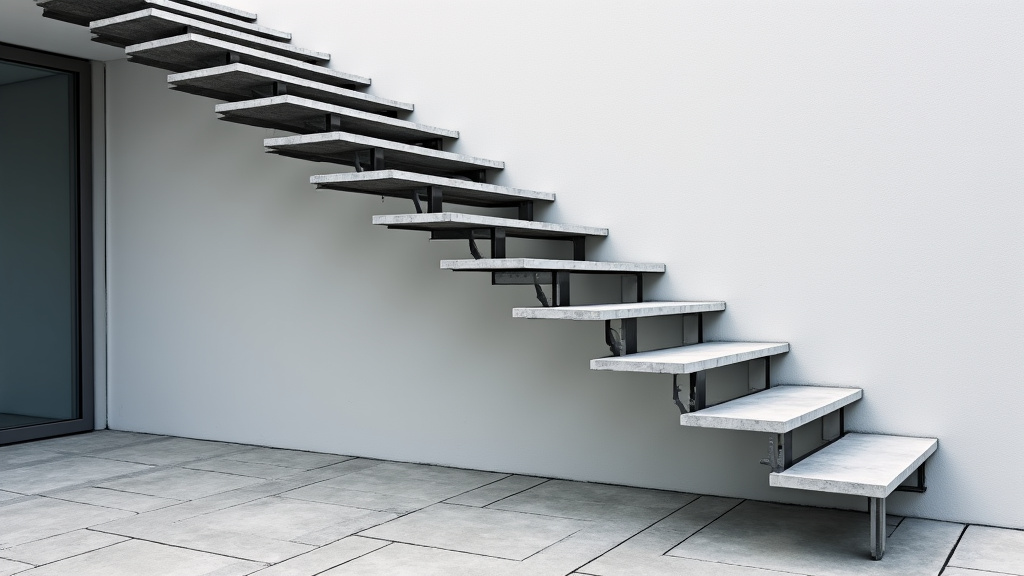 Monte-escalier extérieur installé sur un escalier en extérieur à Saint-Memmie, résistant aux intempéries