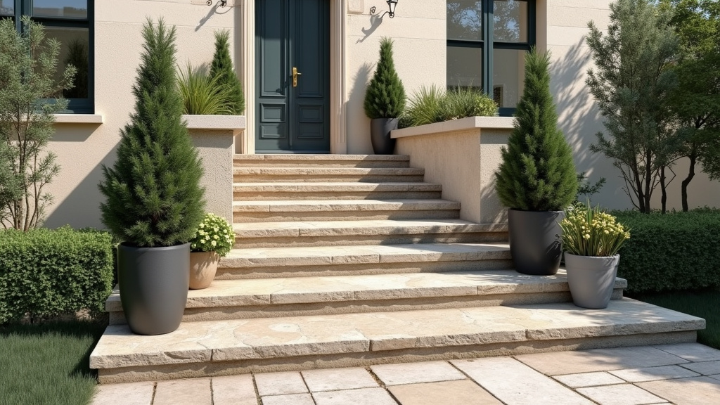 Monte-escalier extérieur installé sur un escalier en pierre à Châteaulin