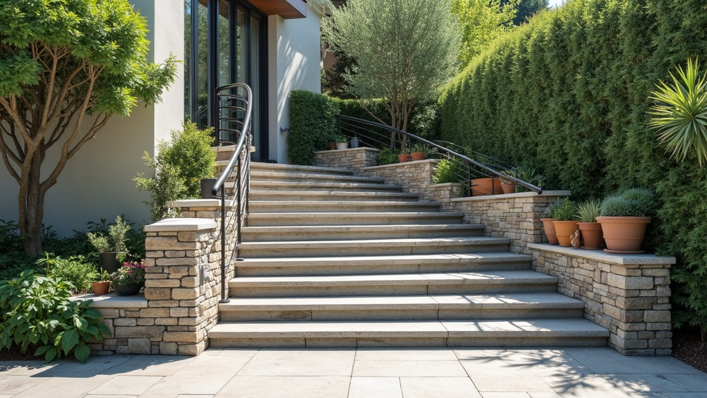 Monte-escalier extérieur installé sur un escalier en pierre à Joudreville (54490)