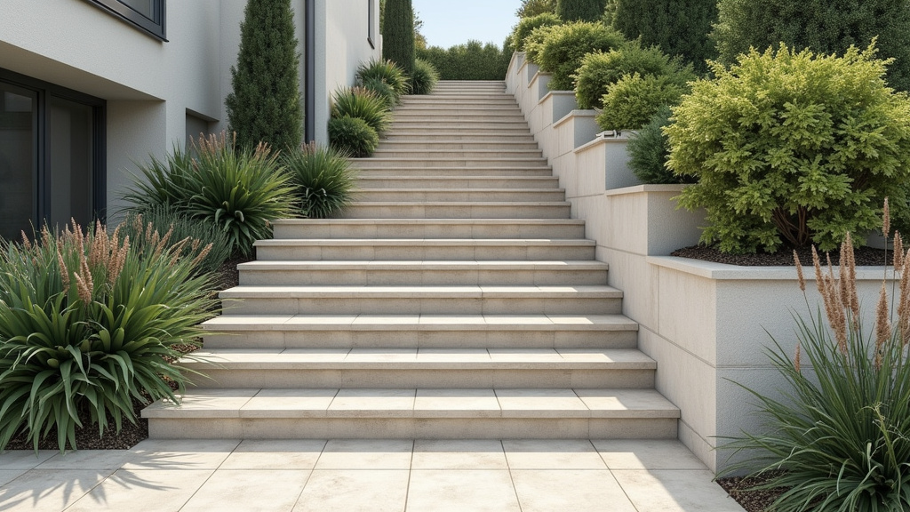 Monte-escalier extérieur installé sur un escalier en pierre à l