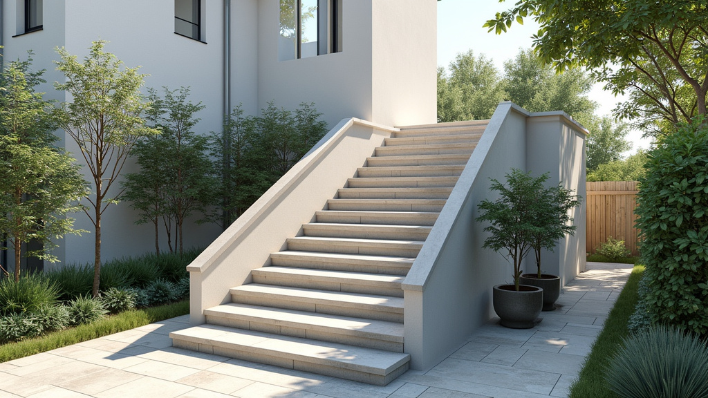 Monte-escalier extérieur installé sur un escalier en plein air à L