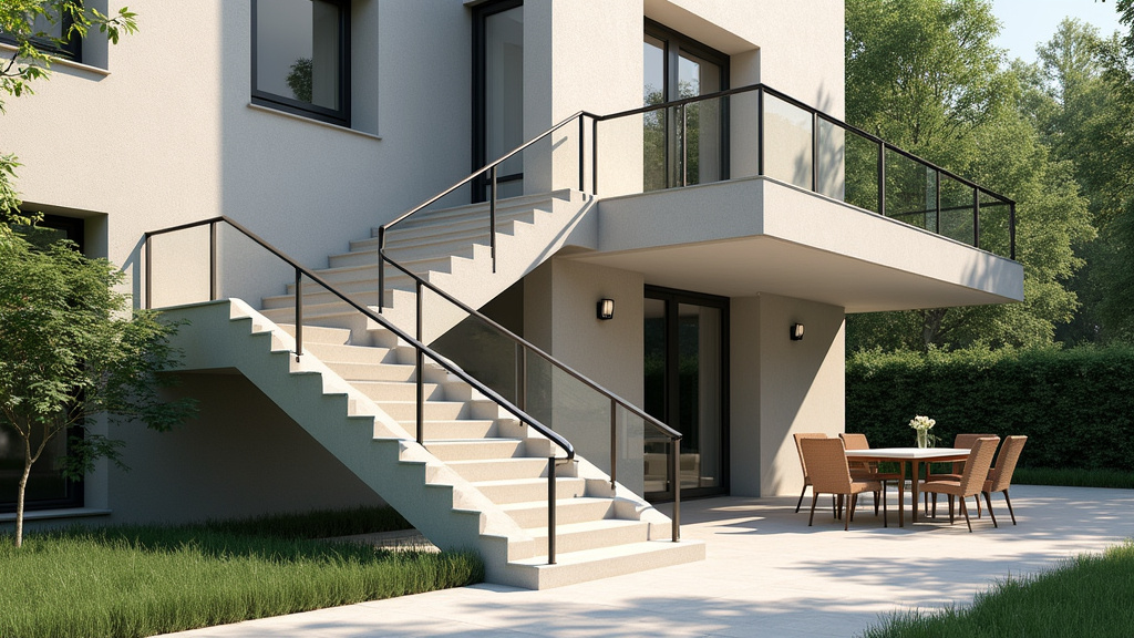 Monte-escalier extérieur installé sur un escalier extérieur à Aulnay-sous-Bois