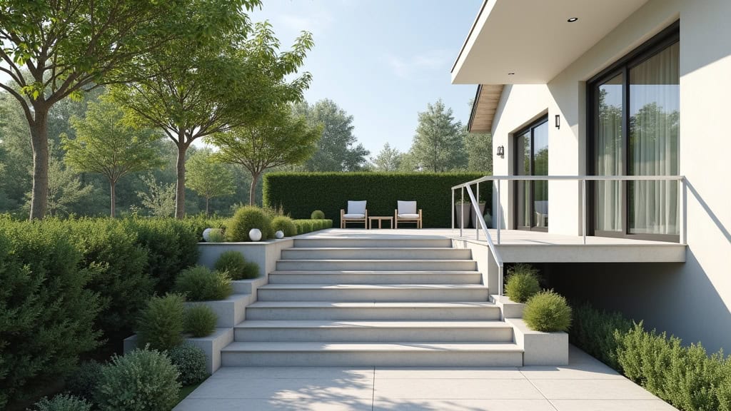 Monte-escalier extérieur installé sur un escalier extérieur à Corenc