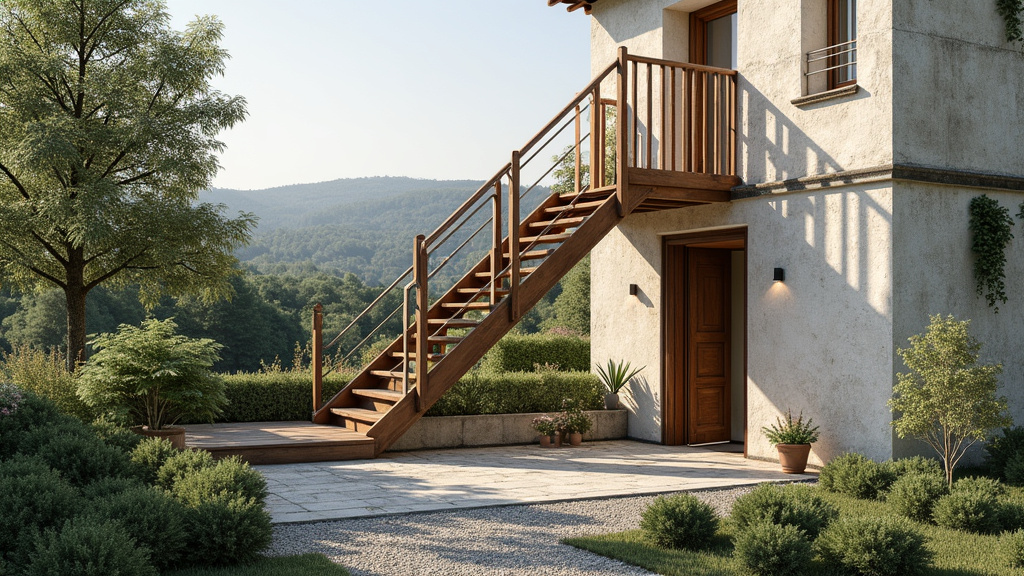 Monte-escalier extérieur installé sur un escalier extérieur à Luitré-Dompierre en milieu rural