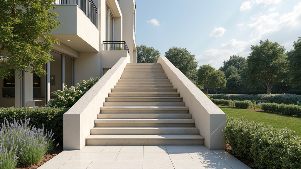 Monte-escalier extérieur installé sur un escalier menant à la terrasse à Challes-les-Eaux