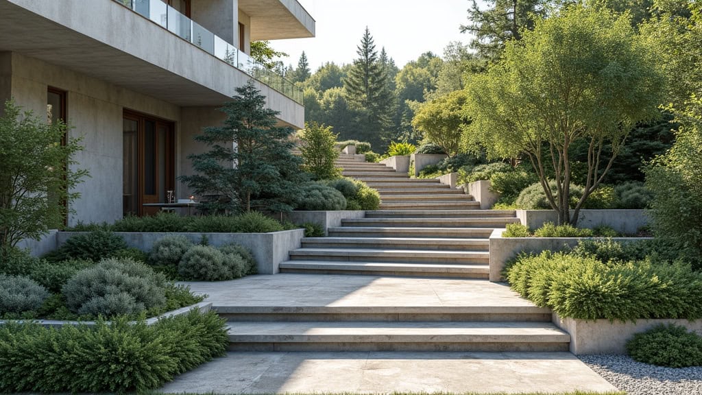 Monte-escalier extérieur installé sur un perron à Ammerschwihr