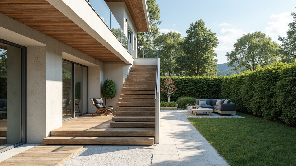 Monte escalier extérieur installé sur un perron à Apprieu
