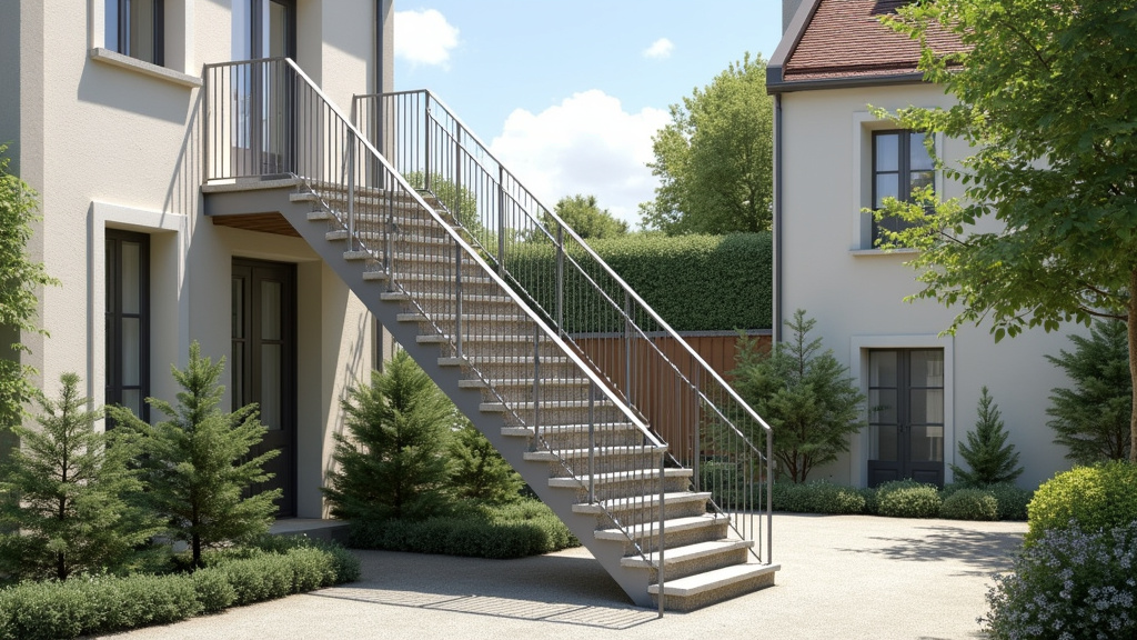 Monte-escalier extérieur installé sur un perron à Dammarie-les-Lys