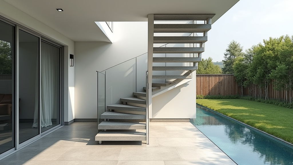 Monte-escalier extérieur installé sur un perron à Domessin