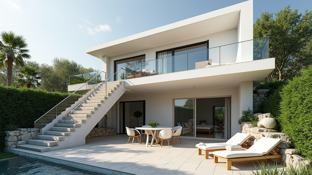 Monte-escalier extérieur installé sur un perron à Flagnac