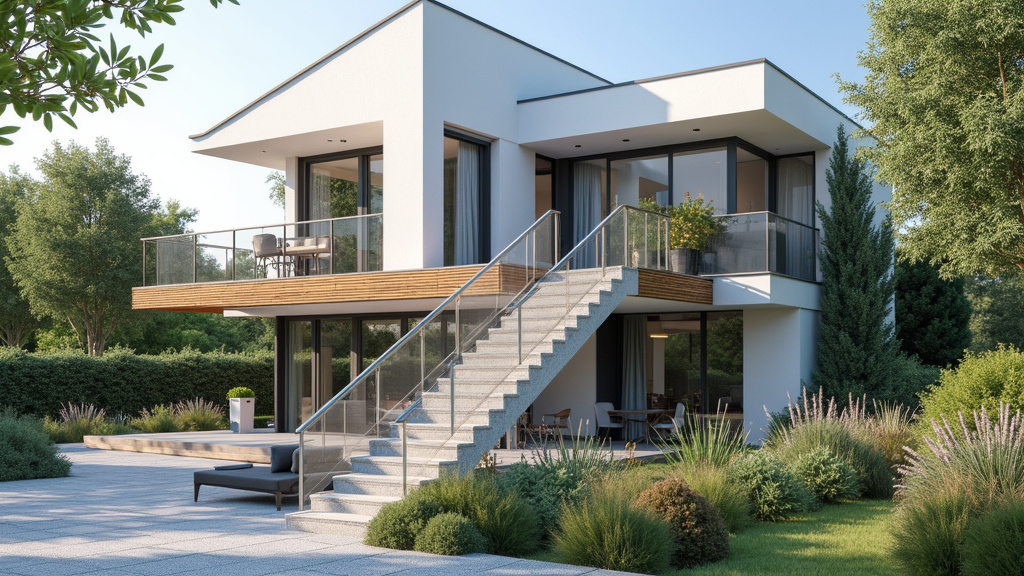 Monte-escalier extérieur installé sur un perron à Labatut