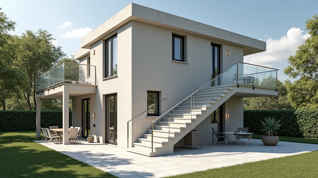 Monte-escalier extérieur installé sur un perron à Lonlay-l