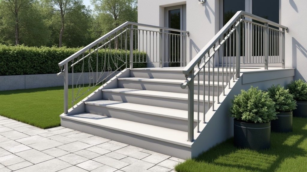 Monte-escalier extérieur installé sur une entrée en pierre à Lentigny, résistant aux intempéries, avec rail en aluminium et siège gris