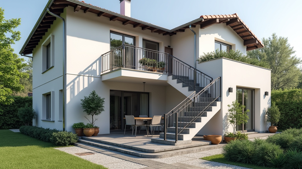 Monte-escalier extérieur installé sur une maison à Blainville-sur-l
