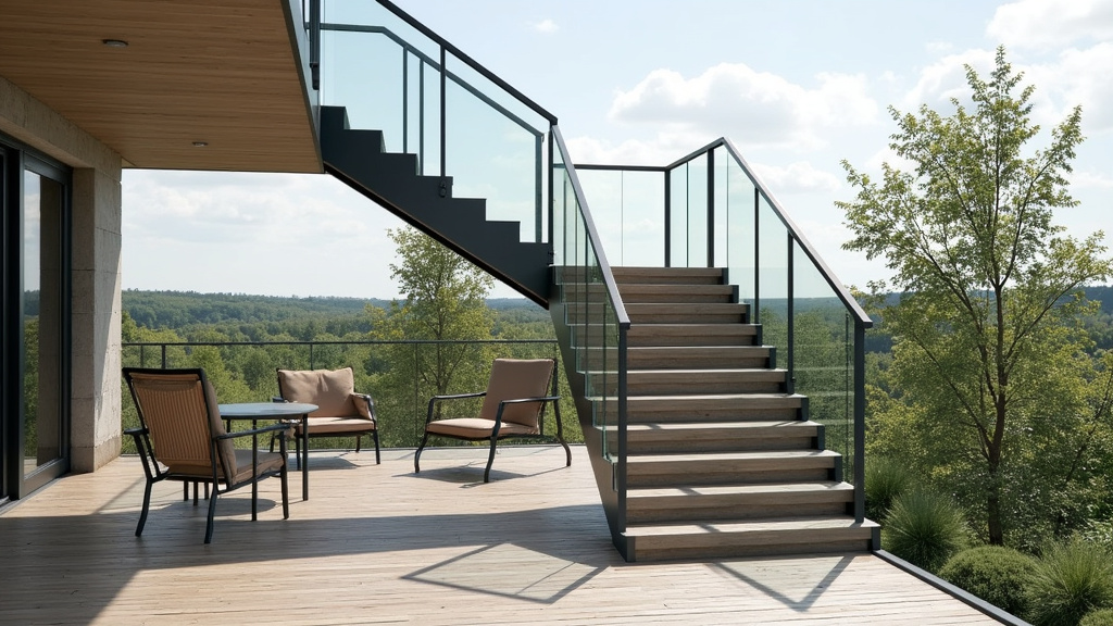 Monte-escalier extérieur installé sur une terrasse à Ingrandes-le-Fresne-sur-Loire