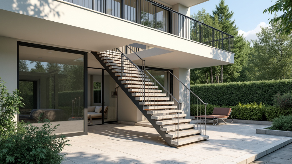 Monte-escalier extérieur installé sur une terrasse à Paulhan