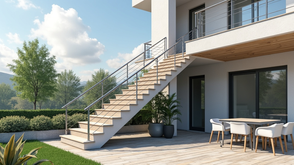 Monte-escalier extérieur résistant aux intempéries installé à Bodilis