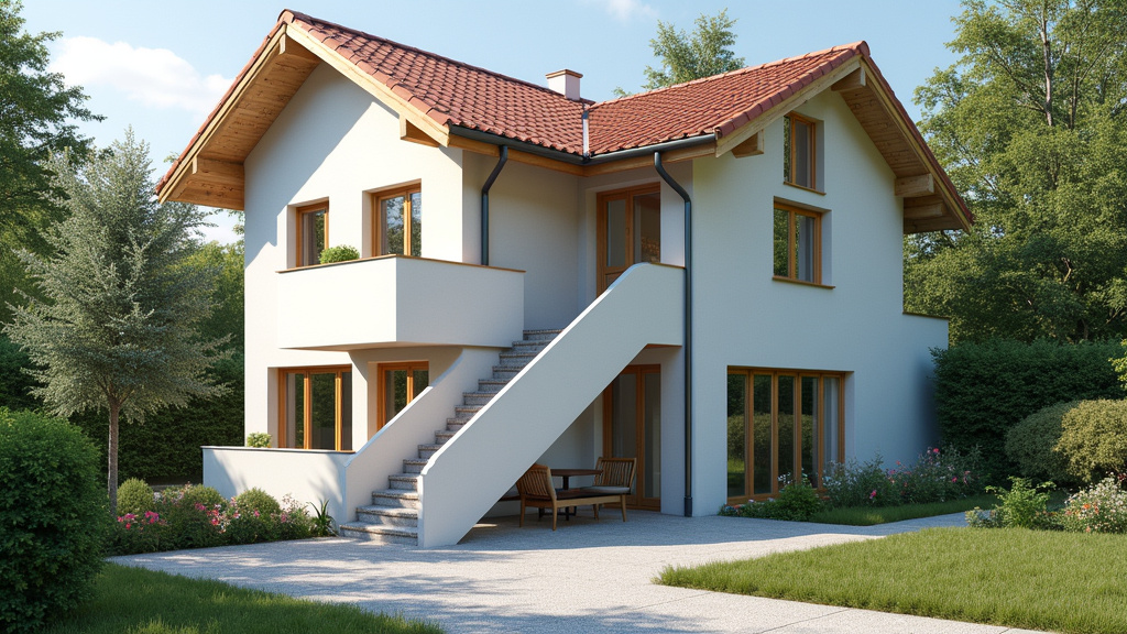 Monte-escalier extérieur résistant aux intempéries installé à Jouy-le-Moutier