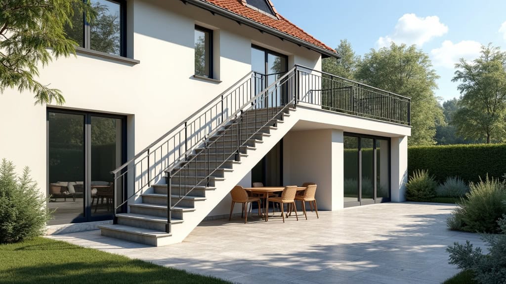 Monte-escalier extérieur résistant aux intempéries installé à Paimpol