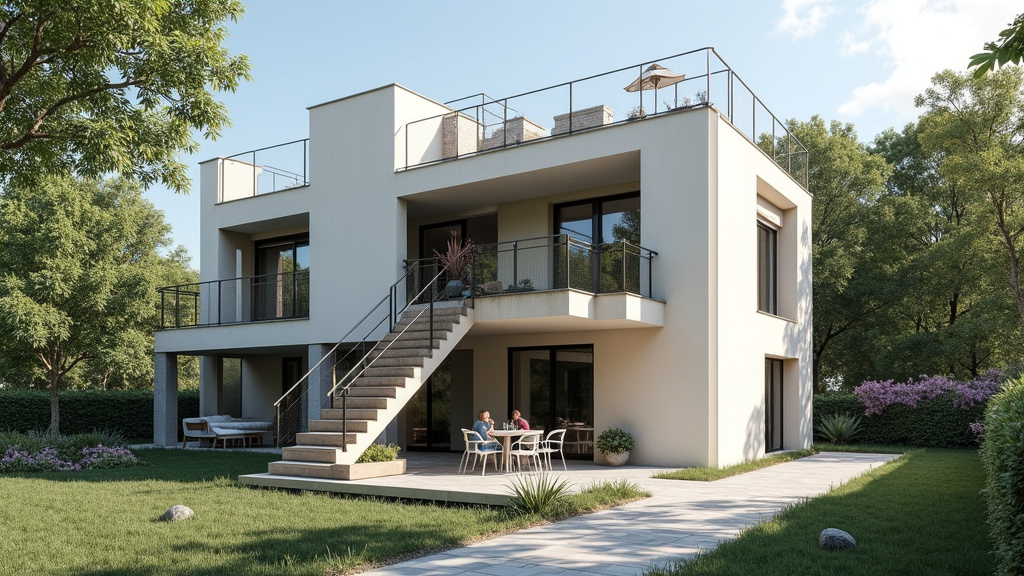 Monte-escalier extérieur résistant aux intempéries installé dans une villa à Pibrac