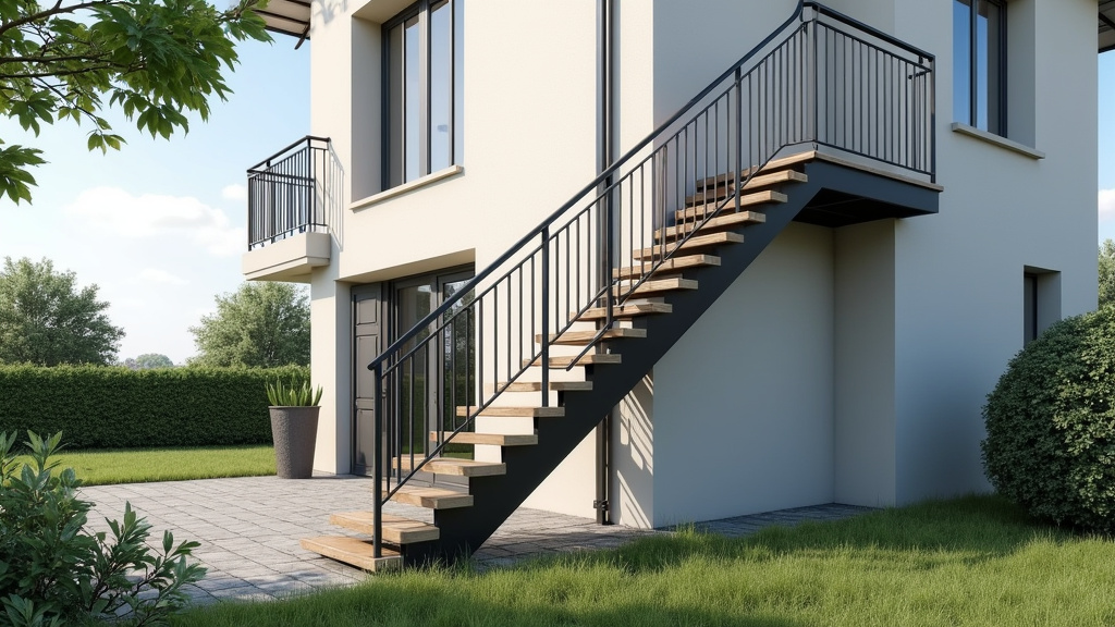 Monte-escalier extérieur résistant aux intempéries installé sur un perron à Brionne