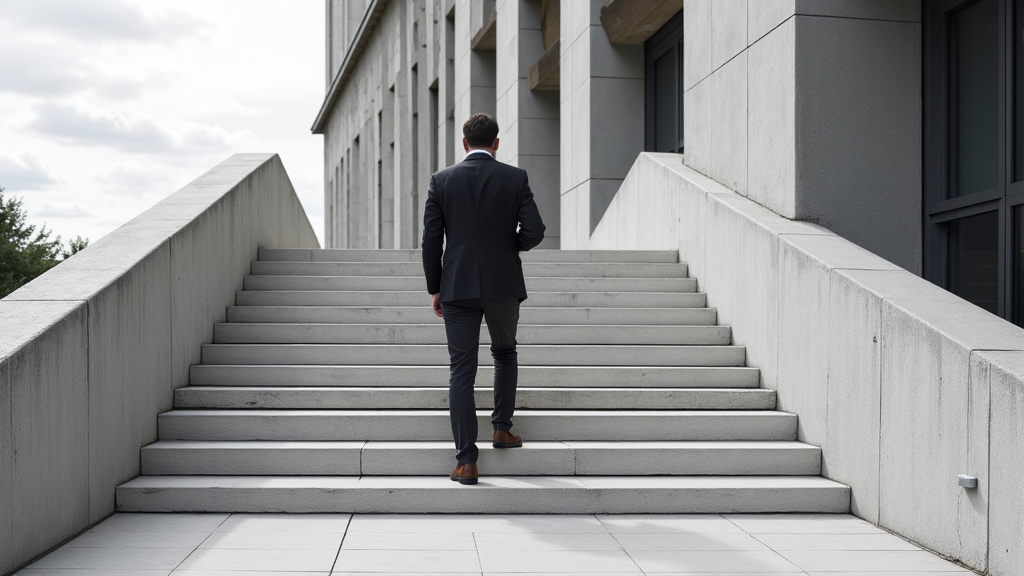 Monte-escalier extérieur utilisé par une personne à Argentré