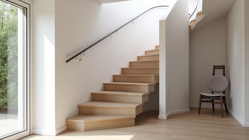 Monte-escalier installé à l’intérieur d’une maison à Nieul-lès-Saintes avec un siège ergonomique et un rail discret