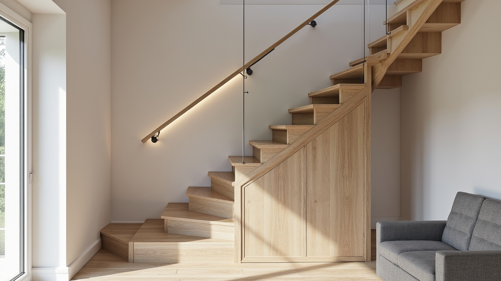 Monte escalier installé dans un escalier intérieur à Bouilly, design discret