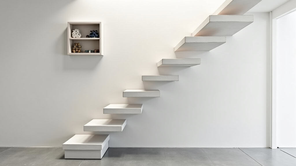 Monte-escalier installé dans une maison à Aoste avec différents modèles en arrière-plan