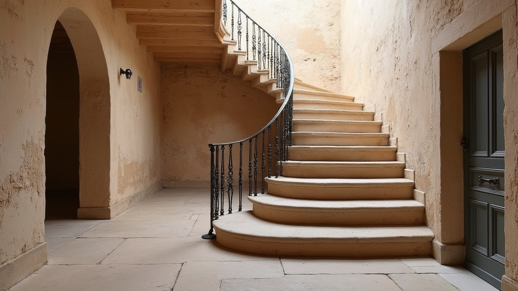 Monte escalier installé dans une maison ancienne à Gargas avec escalier en colimaçon