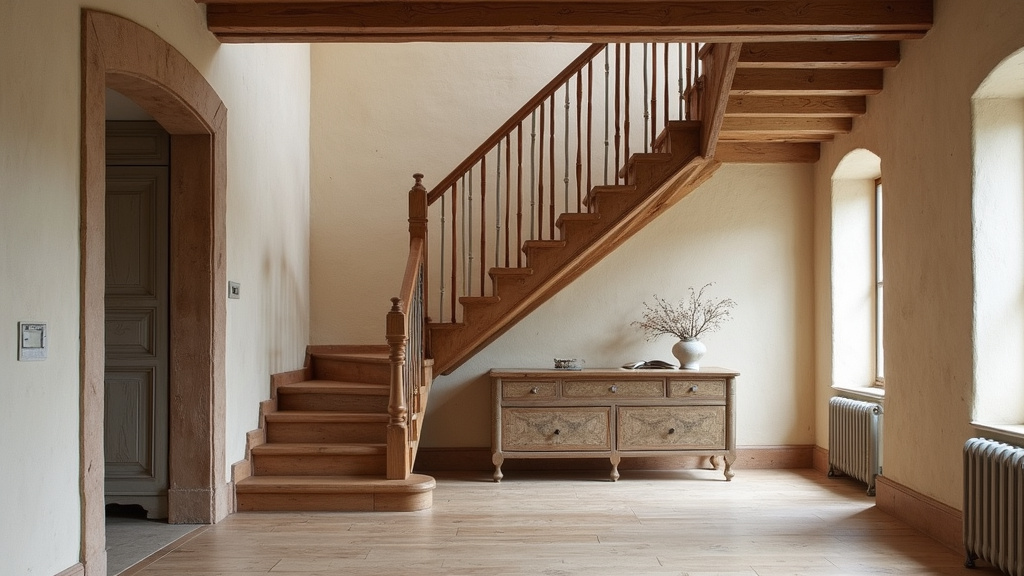 Monte-escalier installé dans une maison ancienne de Gisors avec escalier en bois