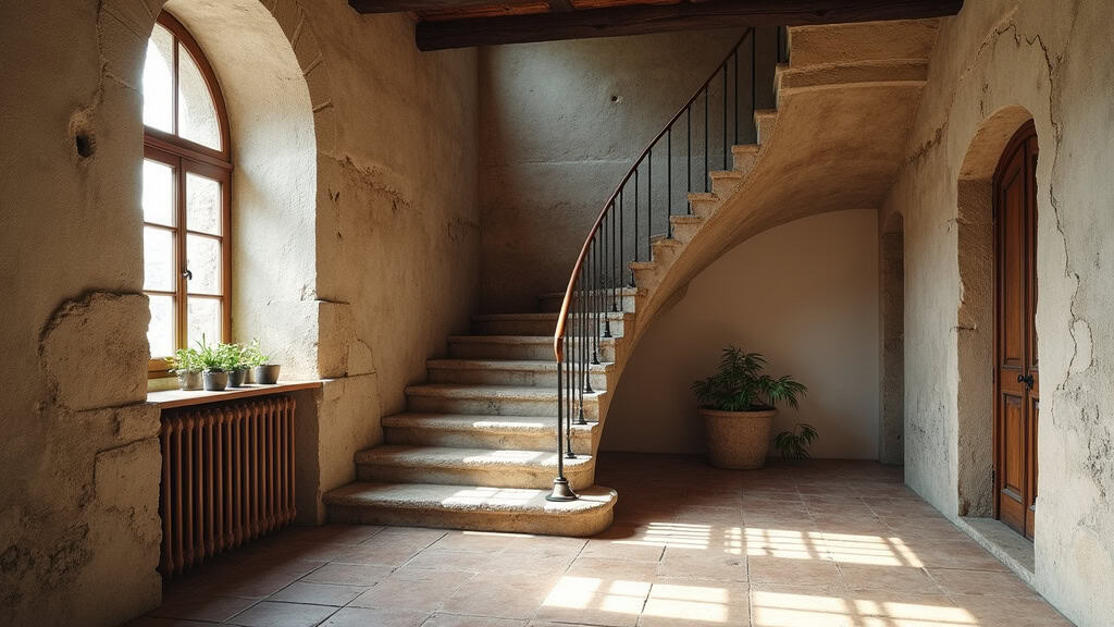 Monte-escalier installé dans une maison ancienne de La Drenne