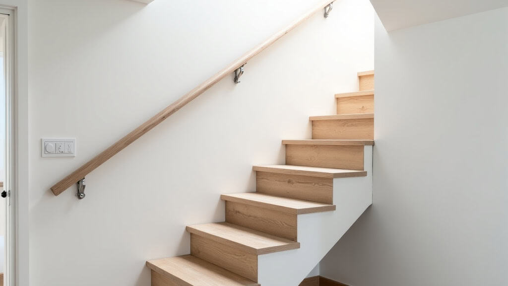 Monte-escalier installé dans une maison typique de Chaudenay, montrant l’intégration discrète dans un escalier droit