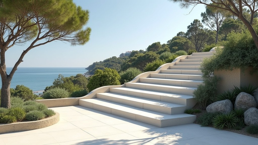 Monte-escalier installé dans une villa à Beaulieu-sur-Mer, vue d