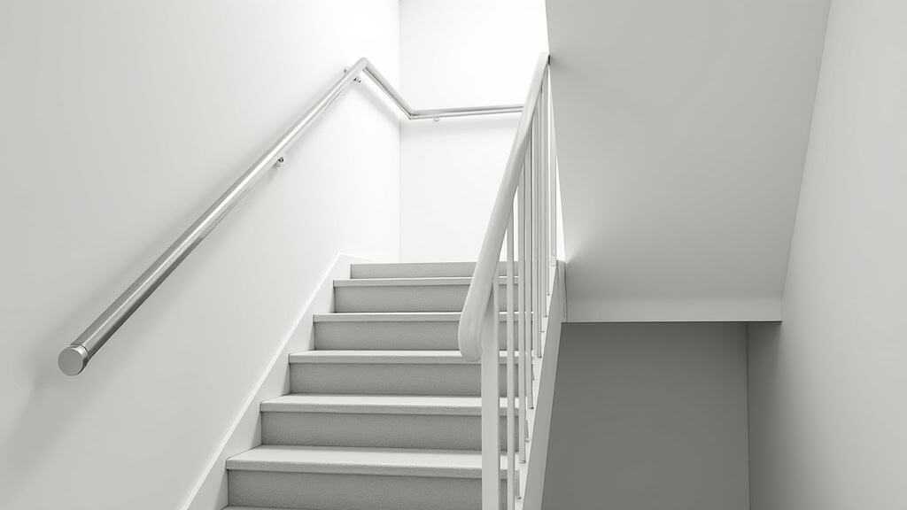 Monte-escalier installé sur un escalier étroit typique de Méziré, avec un rail compact et un siège pliant