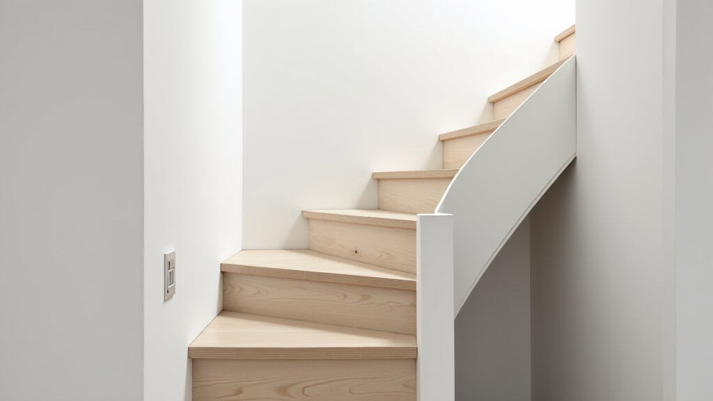 Monte-escalier installé sur un escalier tournant dans une habitation de Samoreau