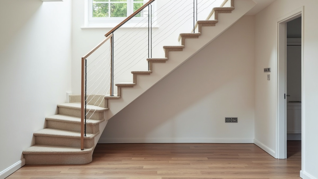 Monte-escalier installé sur un escalier tournant dans une maison à Ducey-Les Chéris