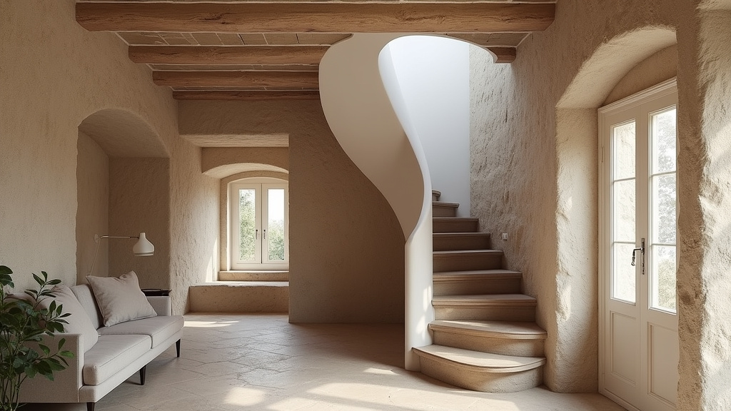 Monte-escalier intégré discrètement dans une maison ancienne à La Coquille