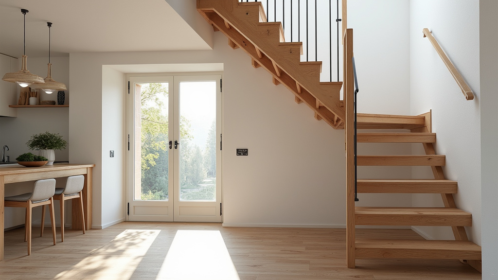 Monte-escalier intégré harmonieusement dans une maison traditionnelle à Lamothe-Capdeville