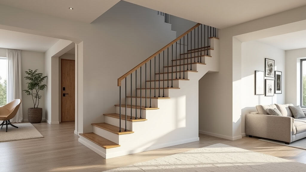 Monte-escalier intérieur design installé dans une maison traditionnelle à Évellys