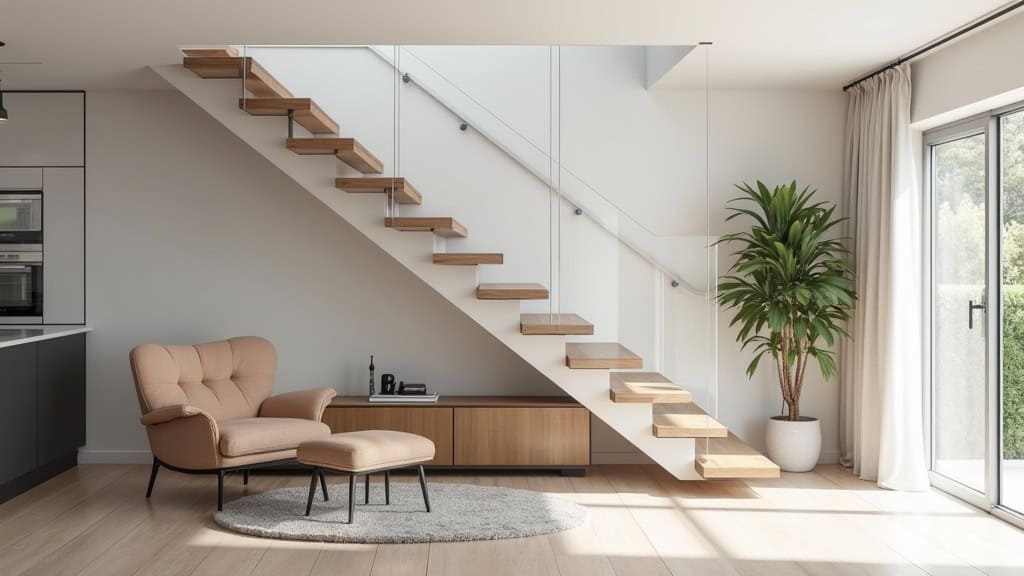 Monte-escalier moderne installé dans une maison à Mainxe-Gondeville