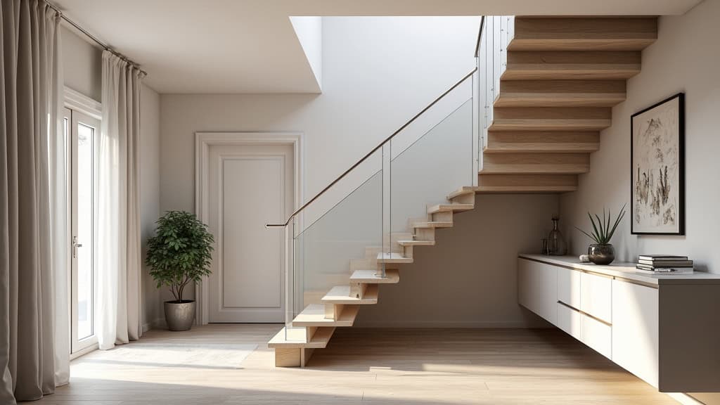 Monte-escalier moderne intégré dans un intérieur contemporain à Creil