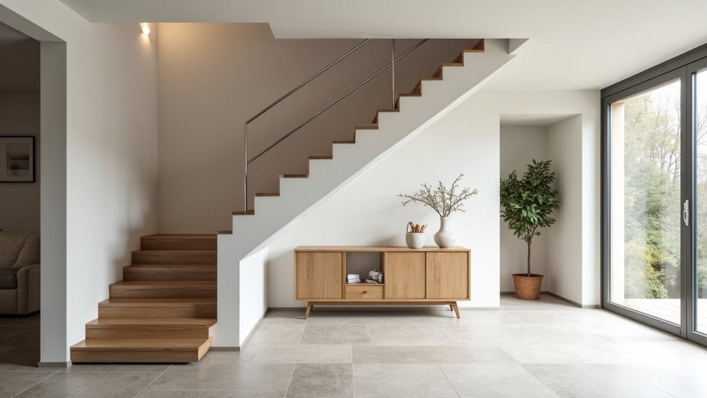 Monte-escalier moderne intégré dans une décoration contemporaine à Couilly-Pont-aux-Dames