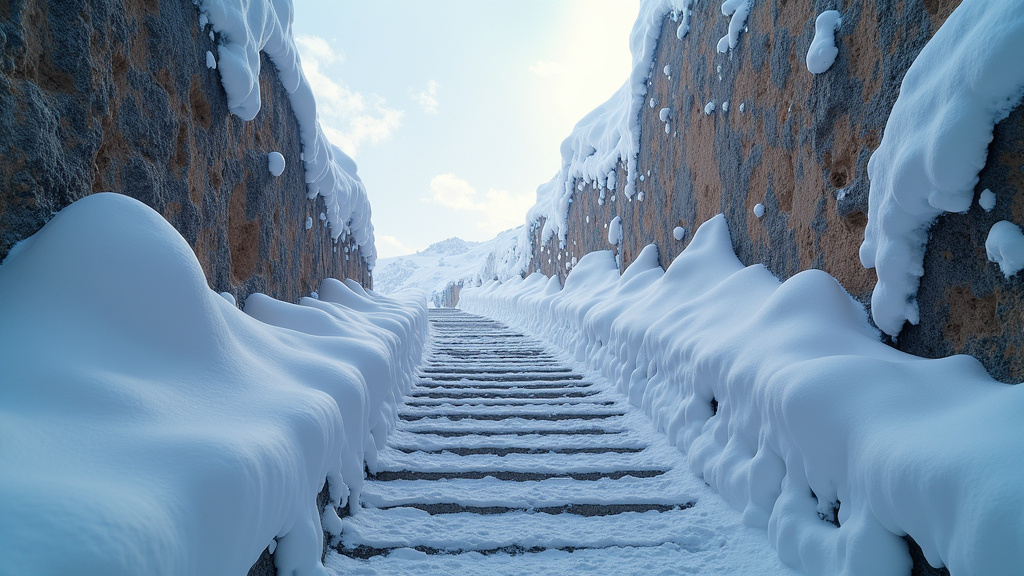 Monte-escalier plié et en position de repos dans un couloir à Noves