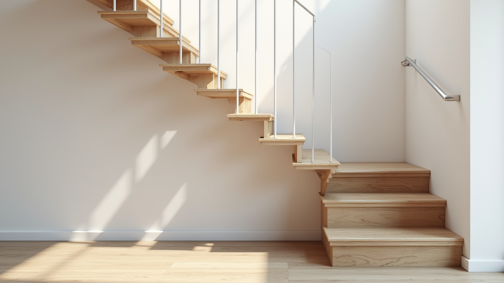 Monte-escalier replié contre le mur après utilisation dans une maison à Cieux