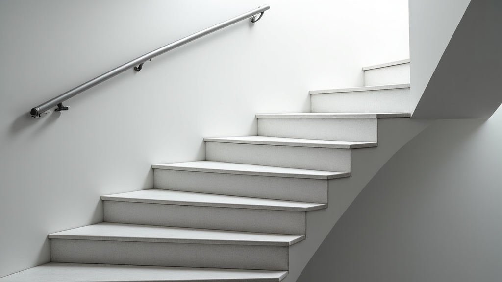 Monte-escalier replié contre le mur pour libérer l’espace de passage dans un escalier étroit à Trith-Saint-Léger