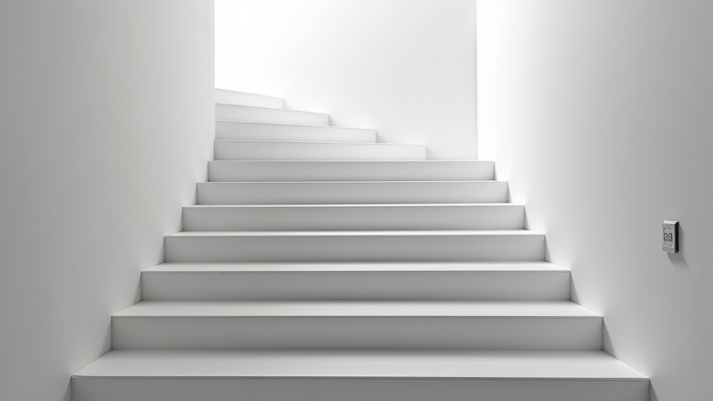 Monte-escalier replié laissant le passage libre dans un escalier à Boos